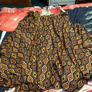 Geometric A-Line Top - Multicolor Pattern